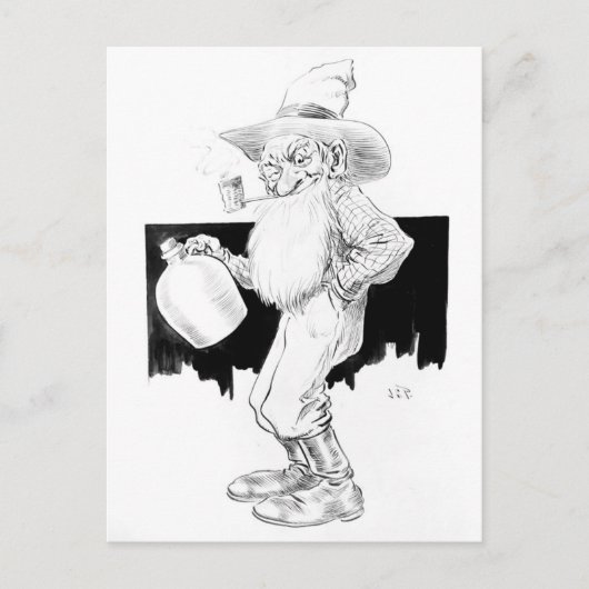 古い農家とムーンシャイン(白い稲妻) ポストカード (正面)