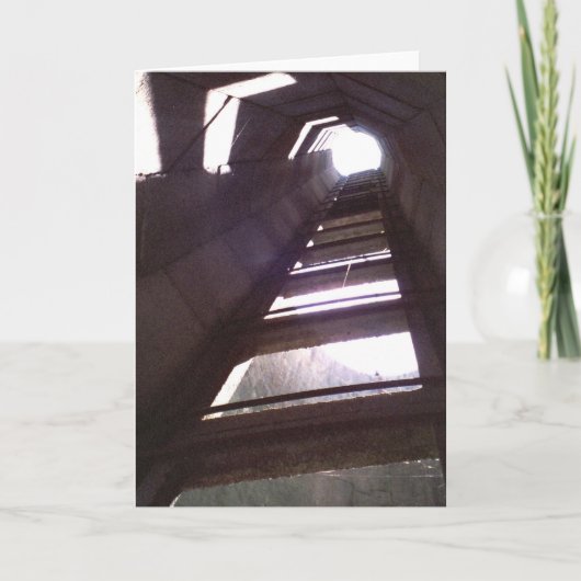 古い農家の納屋のサイロの梯子の写真 カード (正面)