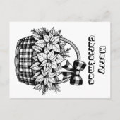 古い農家ファッションドクリスマスカラーリングページ ポストカード (裏面)