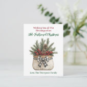 古い農家ファッションドクリスマスカラーリングページ ポストカード (スタンド正面)