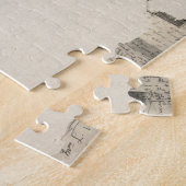 古い郵便はがきからの世界地図の地図 ジグソーパズル (側面)