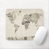 古い郵便はがきからの世界地図の地図 マウスパッド (マウス)
