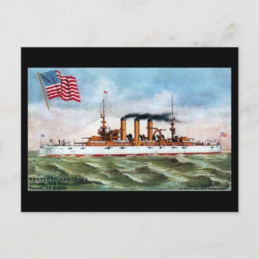 古い郵便はがき- USSジョージア ポストカード (正面)