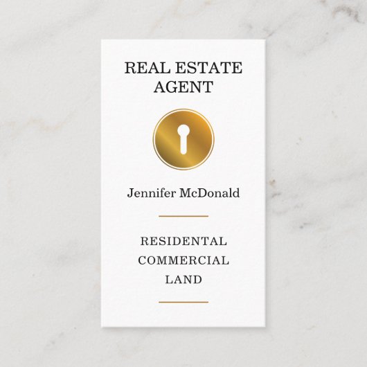 古い金のエレガント鍵穴  名刺 (正面)