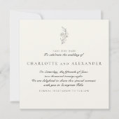 古い金の美的な結婚式の日付を保存 招待状 (正面)