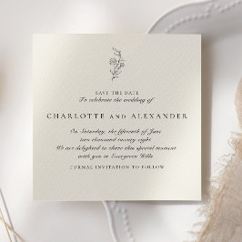 古い金の美的な結婚式の日付を保存 招待状