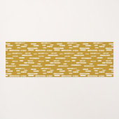 古い金ゴールドと白の丸い線のパターン ヨガマット (裏面(横))