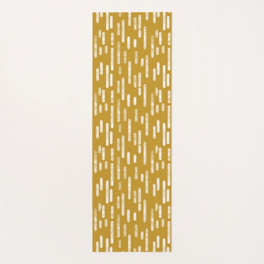 古い金ゴールドと白の丸い線のパターン ヨガマット (裏面)