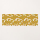 古い金ゴールドと白の丸い線のパターン ヨガマット (正面(横))