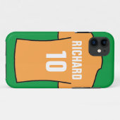 古い金ゴールドのサッカーシャツCase-Mate iPhone Case Case-Mate iPhoneケース (裏面(横))