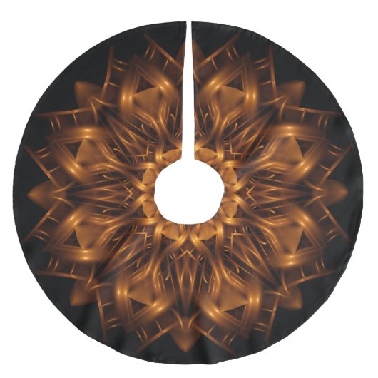 古い金ゴールドの銅の円形浮彫りの木のスカート ブラッシュドポリエステルツリースカート (正面)