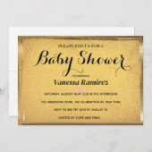 古い金ゴールドエレガンス 招待状 (正面/裏面)