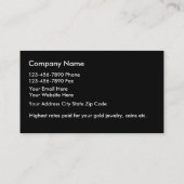 古い金ゴールド投モダン資名刺 名刺 (裏面)