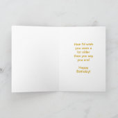 古い金ゴールド誕生日、ユーモア カード (内部)