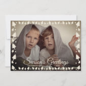 古い金ゴールド「季節の挨拶」写真 シーズンカード (正面)