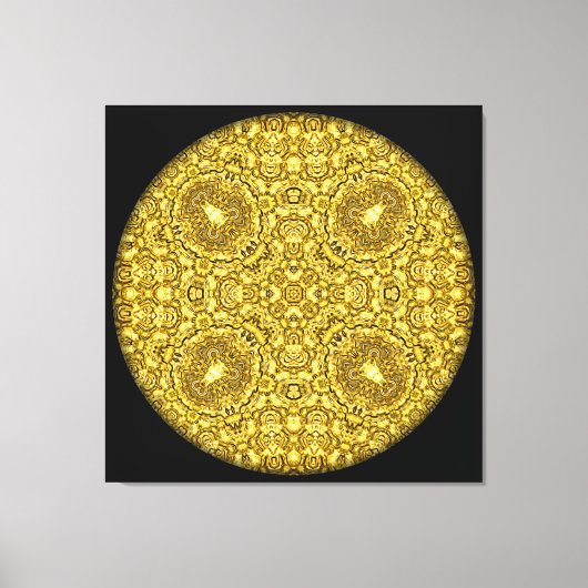 『古い金ゴールド』曼荼羅 キャンバスプリント (正面)