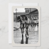 古い金モダン額タイポグラフィ結婚式の日付を保存 招待状 (裏面)