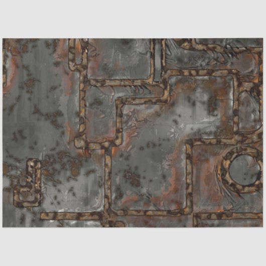 古い金属の壁B 薄葉紙 (正面)