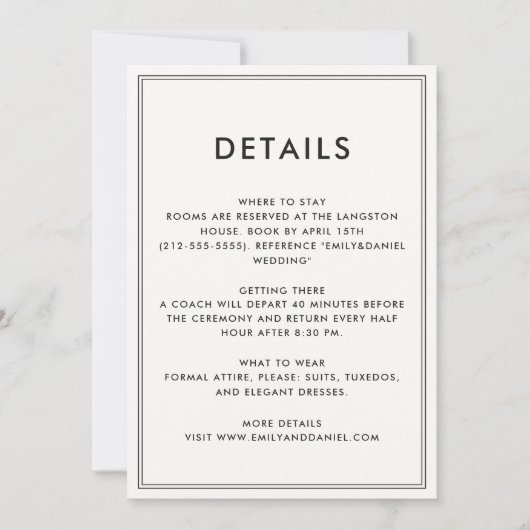 古い金 | Quiet Luxuryの結婚詳細カード セーブザデート (正面)