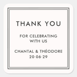 古い金 | Quiet luxury's Thank 結婚 You Sticker スクエアシール