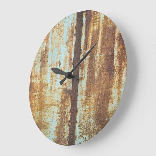 古い鉄さび：金属の背景 ラージ壁時計 (傾斜)