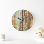 古い鉄さび：金属の背景 ラージ壁時計 (ホーム)