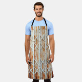 古い鉄のドアのパネルは錆びている。抽象芸術、アンティーク、 エプロン (着用した状態)