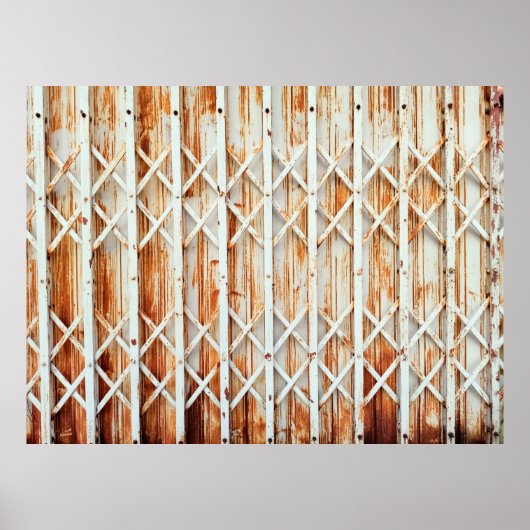 古い鉄のドアのパネルは錆びている。抽象芸術、アンティーク、 ポスター (正面)