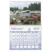 古い鉄クラシック車カレンダー カレンダー (2月 2027)