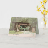 古い鉄道トレッスルは誕生日カスタマイズ カード (黄色い花)