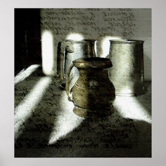 古い銅とピューターマグ ポスター (正面)