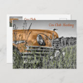 古い銅の車が野外はがきに捨てられる ポストカード (正面/裏面)