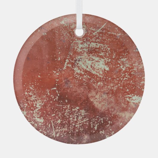 古い銅:鮮やかな金属のテクスチャ。 ガラスオーナメント (正面)