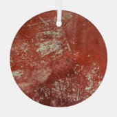 古い銅:鮮やかな金属のテクスチャ。 ガラスオーナメント (裏面)