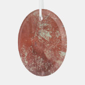 古い銅:鮮やかな金属のテクスチャ。 ガラスオーナメント (正面左)