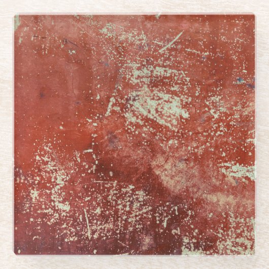 古い銅：鮮やかな金属のテクスチャ。 ガラスコースター (正面)