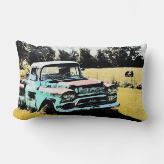 古い錆ついたトラック ランバークッション (正面)