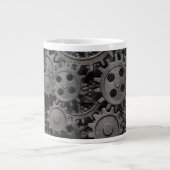古い錆の多い金属ギアや機械部品 ジャンボコーヒーマグカップ (正面)