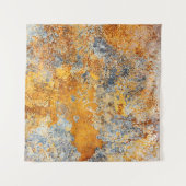 古い錆の質感、メタリックグランジな背景。 タペストリー (正面(横))