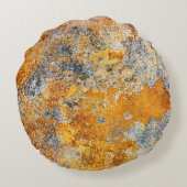 古い錆の質感、メタリックグランジな背景。 ラウンドクッション (裏面)