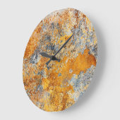 古い錆の質感、メタリックグランジな背景。 ラージ壁時計 (傾斜)
