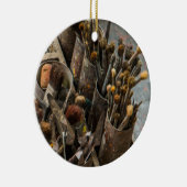 古い錆びたスズ缶のアーティストペイントブラシ セラミックオーナメント (右)