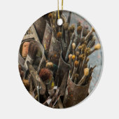 古い錆びたスズ缶のアーティストペイントブラシ セラミックオーナメント (左)