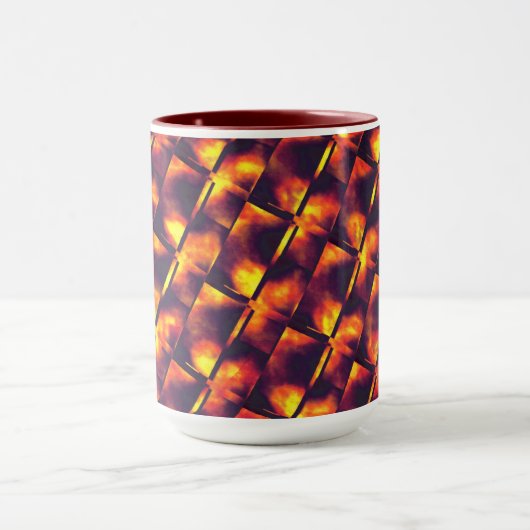 古い錆びたプレートを火と火の色で マグカップ (中央)