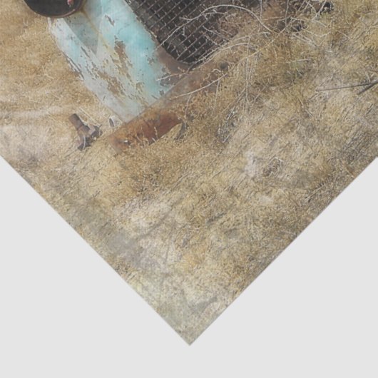 古い錆びたヴィンテージトラックのデコページ 薄葉紙 (詳細)