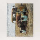 古い錆びたヴィンテージトラック ジグソーパズル (縦)