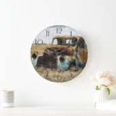 古い錆びたヴィンテージトラック ラージ壁時計 (ホーム)