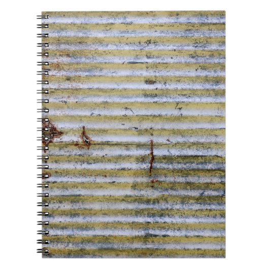 古い錆びた亜鉛グランジ質感、ヴィンテージ亜鉛質感 ノートブック (正面)