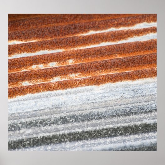 古い錆びた亜鉛表面のテクスチャ ポスター (正面)