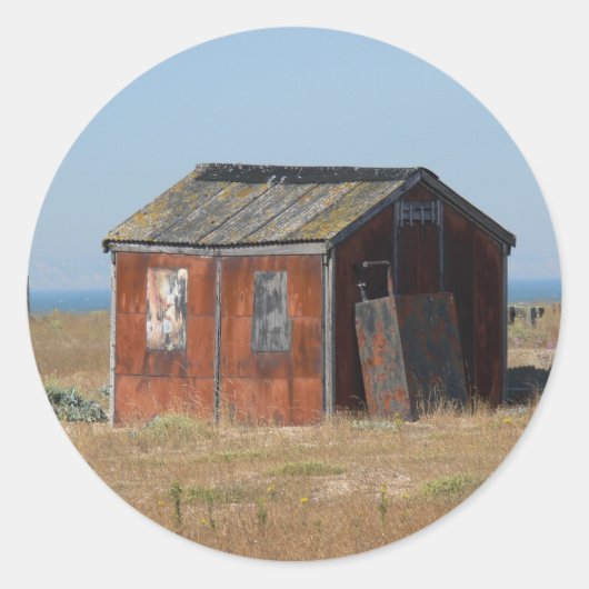 古い錆びた小屋のキャビネット ラウンドシール (正面)